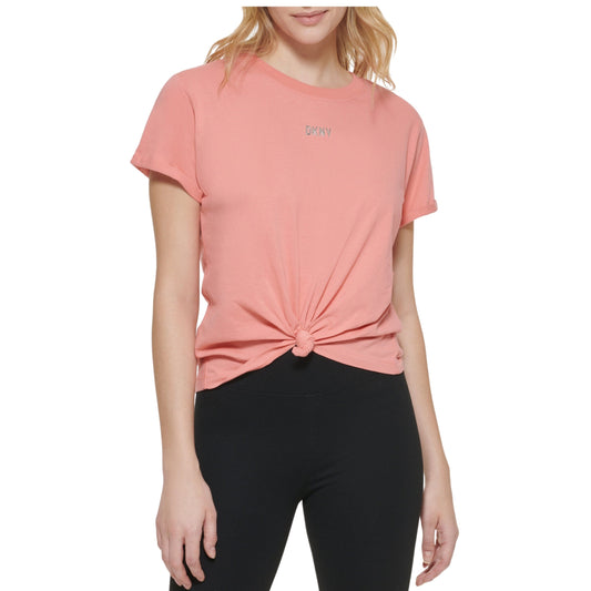 DKNY Womens Tops XL / Coral DKNY - Cotton Metallic Logo T-Shirt