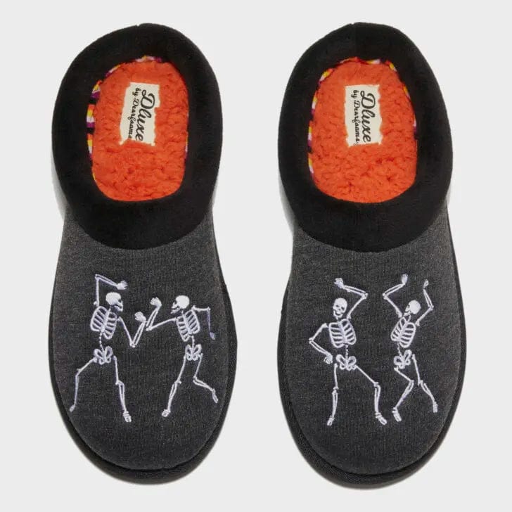 DLUXE Mens Shoes DLUXE - Halloween Dancing Skeleton Slippers