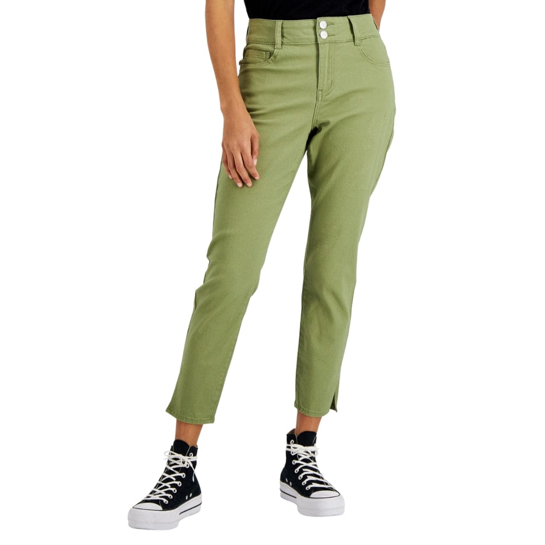 DOLLHOUSE Womens Bottoms M / Green DOLLHOUSE - Double-Button Skinny Jeans