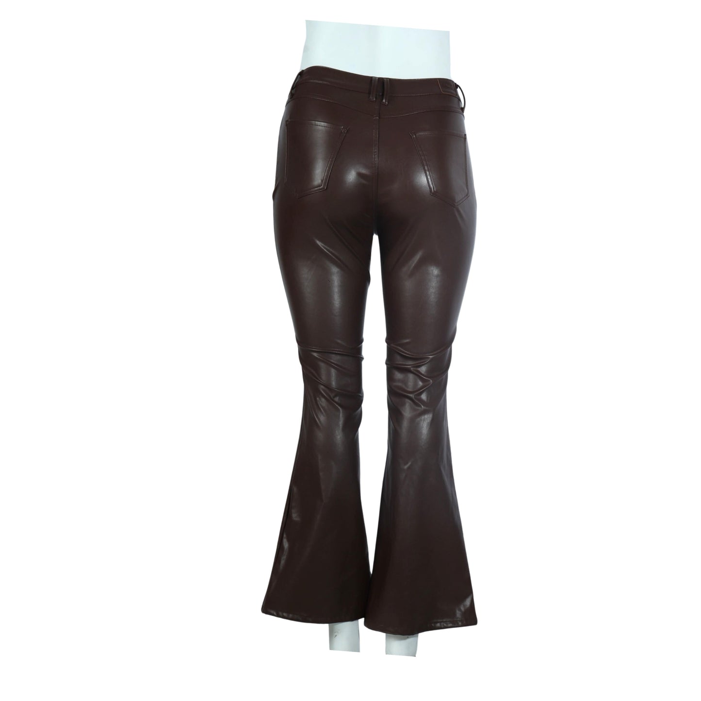 DOLLHOUSE Womens Bottoms XL / Brown DOLLHOUSE - Fitted Flared Legs Faux Leather Pants