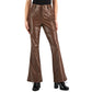 DOLLHOUSE Womens Bottoms M / Brown DOLLHOUSE - Glossy High Rise Faux-Leather Flare Jeans