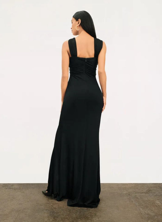 DONNA KARAN Womens Dress S / Black DONNA KARAN - Twist Halter Gown