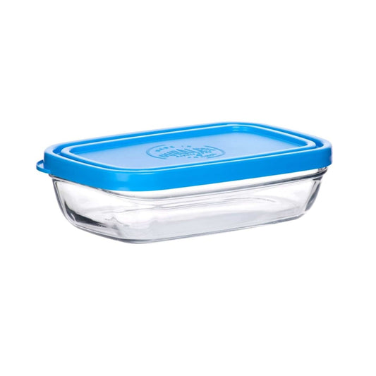 DURALEX Kitchenware DURALEX - Transparent Rectangular 21cm 1,7L + Blue lid