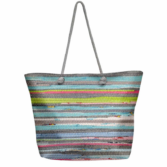 DYNAMO Beach Bags Multi-Color DYNAMO - Striped Beach Bag