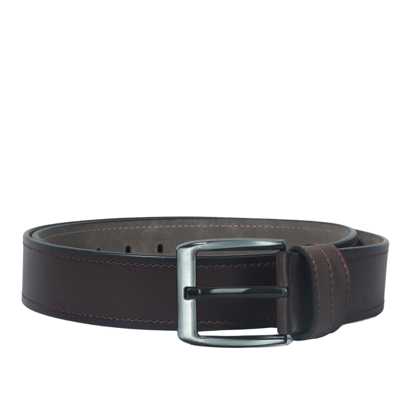 DYNAMO Belts L / Dark brown DYNAMO - Full grain leather belt metal buckle