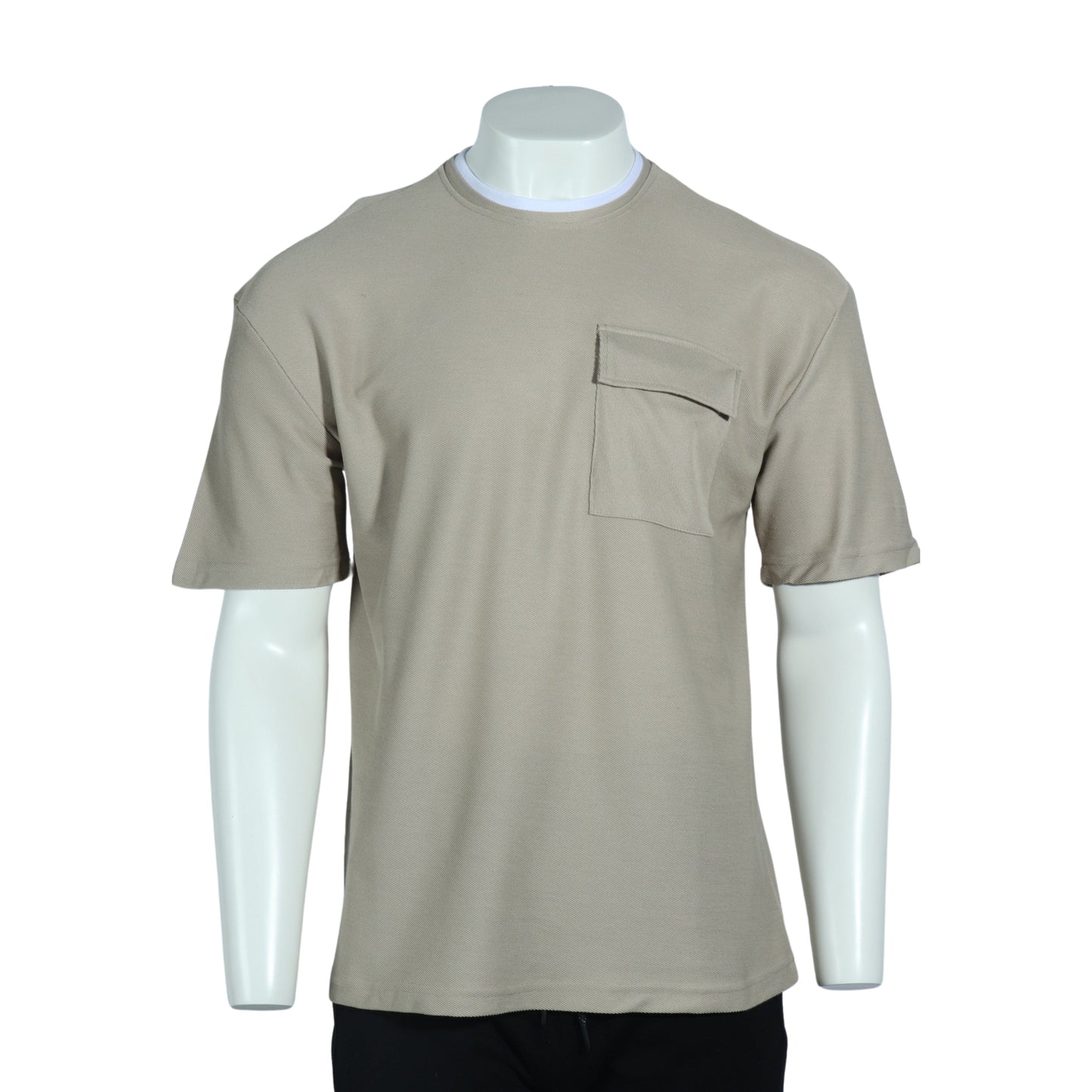 DYNAMO Mens Tops L / Beige DYNAMO - Contrast Neckline T-Shirt