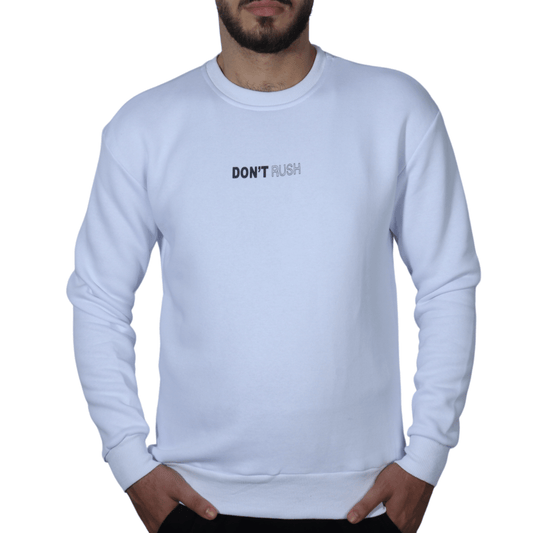 DYNAMO Mens Tops S / White DYNAMO - Don't Rush Printed Sweatshirt