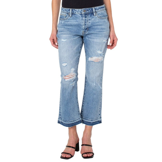 EARNEST SEWN. Womens Bottoms L / Blue EARNEST SEWN. - Bootcut Cropped Flare Jeans