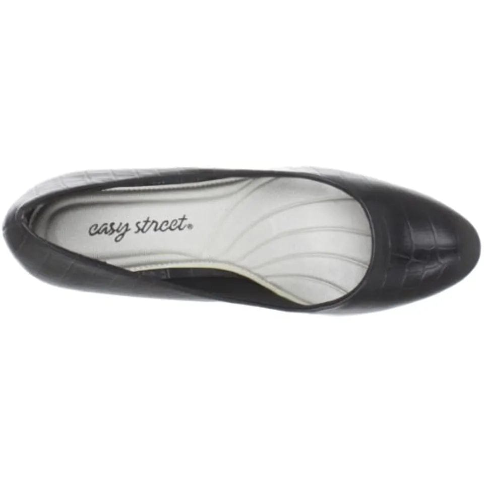 EASY STREET Womens Shoes 39 / Black EASY STREET  - Fabulous Croc Round Toe Pumps