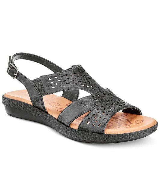 EASY STREET Womens Tops 38.5 / Grey EASY STREET - Open-Toe Padded Insole Slingback Sandals