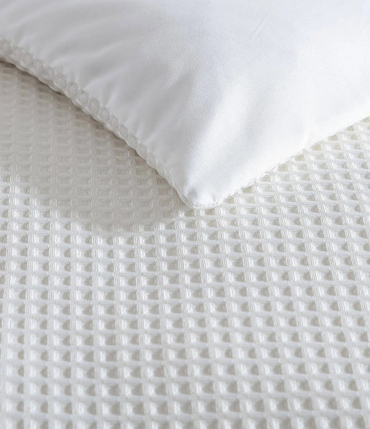 EDDIE BAUER Comforter/Quilt/Duvet Twin / Off-White EDDIE BAUER - Alpine Waffle Duvet Cover Set with Shams