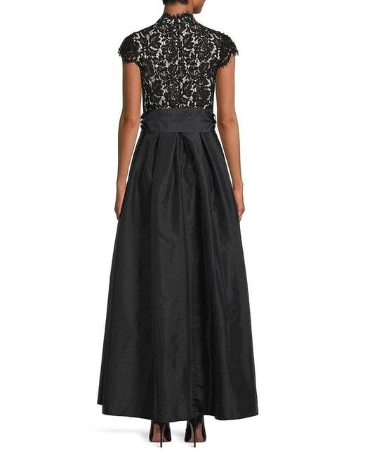 ELIZA J Womens Dress Petite XL / Black ELIZA J - Lace Belted Gown