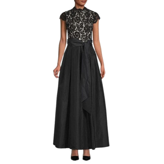 ELIZA J Womens Dress Petite XL / Black ELIZA J - Lace Belted Gown