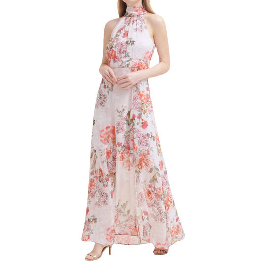 ELIZA J Womens Dress XL / Multi-Color ELIZA J - Mock Neck Full-Length Gown