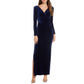 ELIZA J Womens Dress XL / Navy ELIZA J - Velvet Long  sleeves Evening Dress