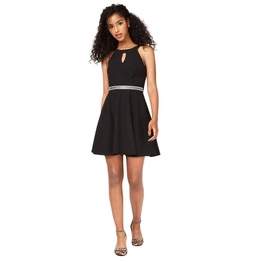 EMERALD SUNDAE Womens Dress XS / Black EMERALD SUNDAE - Embellished Short Fit & Flare Dress