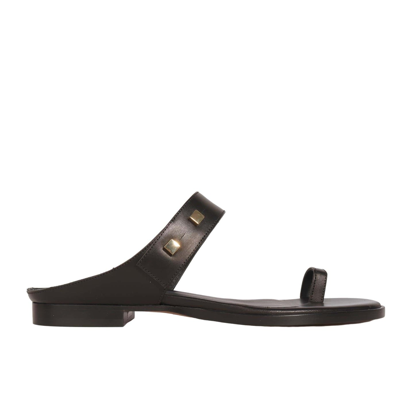 EMPORIO ARMANI Womens Shoes 35.5 / Black EMPORIO ARMANI - Flat Slip on Sandal