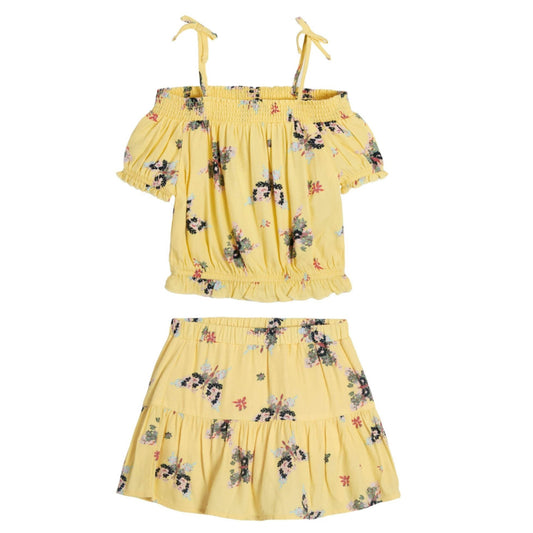EPIC THREADS Girls Sets M / Yellow EPIC THREADS - Kids -  Butterfly All Over Print Skirt And Top