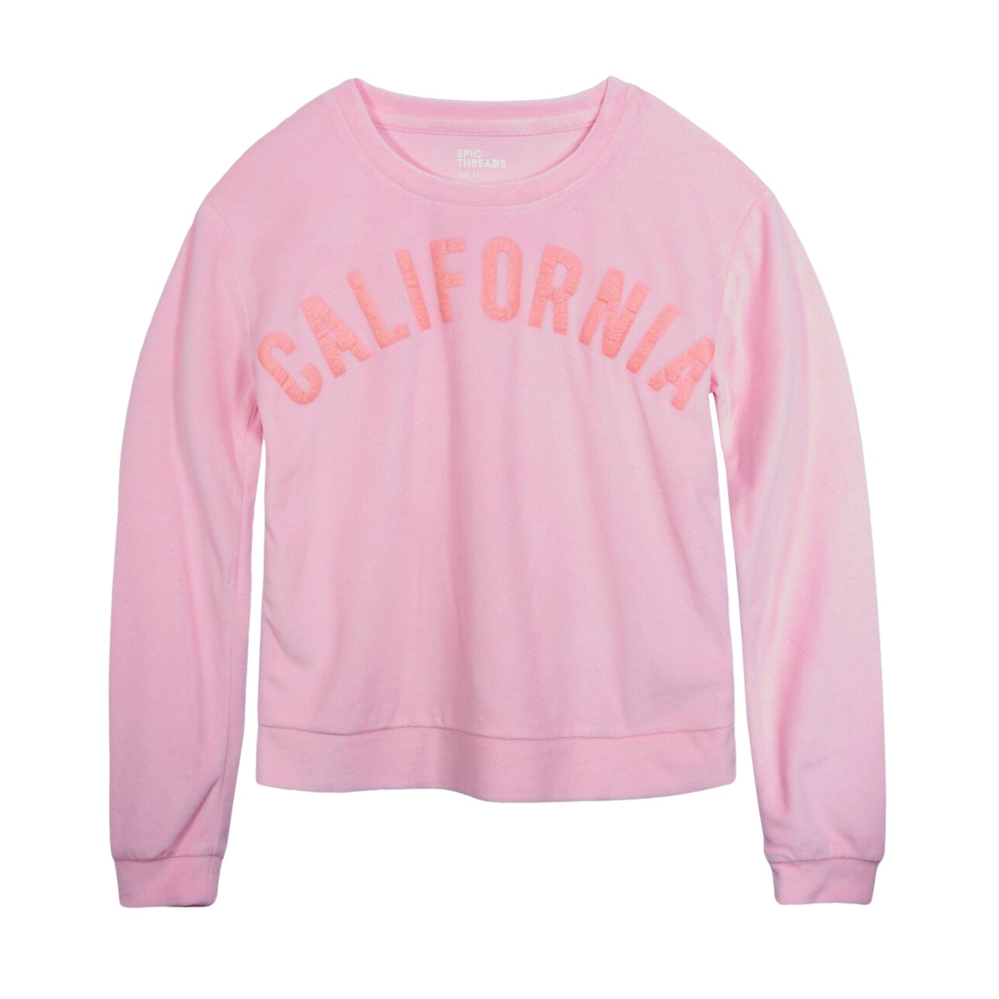 EPIC THREADS Girls Tops M / Pink EPIC THREADS - KIDS - California Velour Pullover Sweatshirt