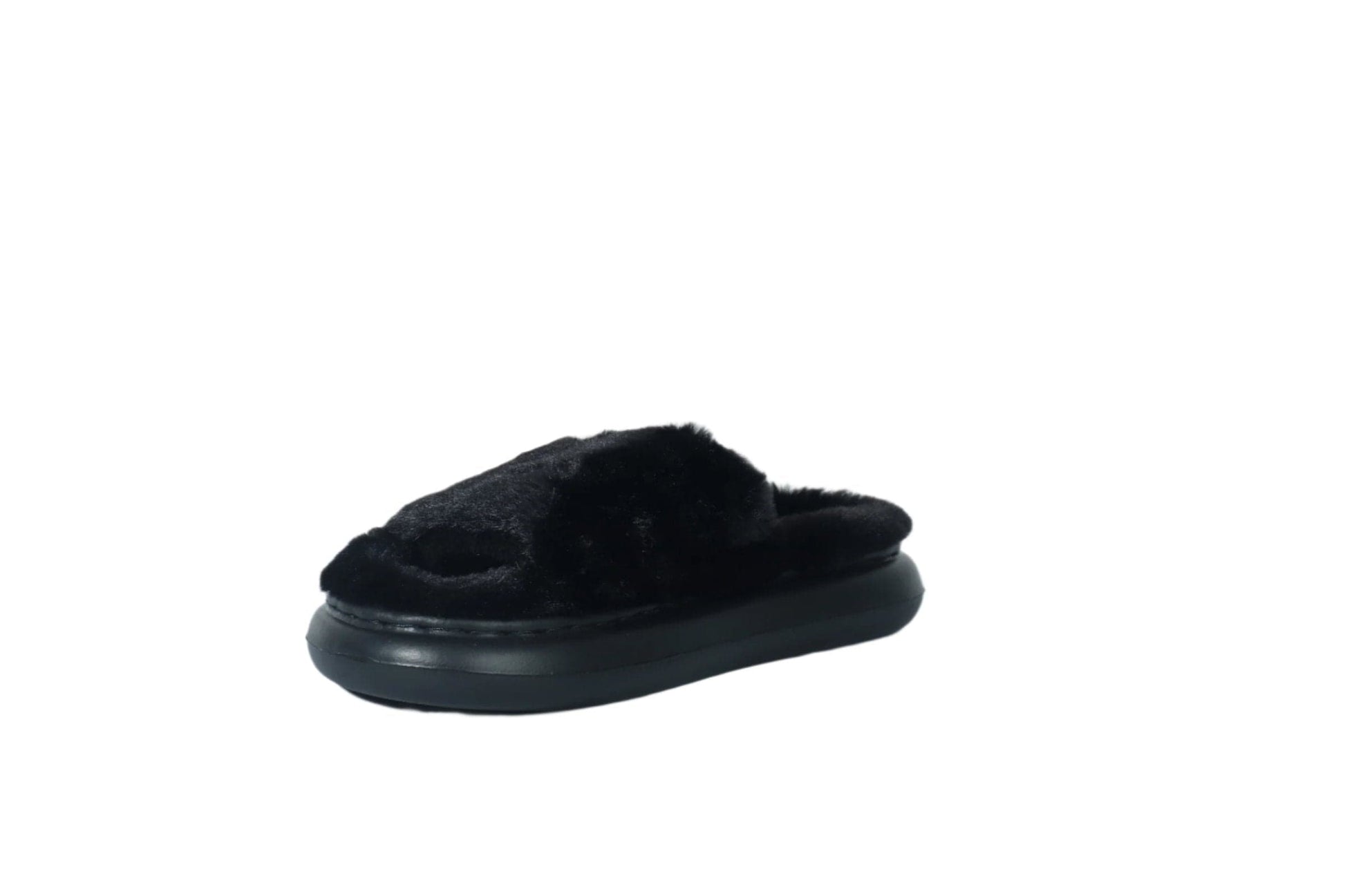 ESCAPE Womens Shoes ESCAPE - Comfy one strap faux fur slipper