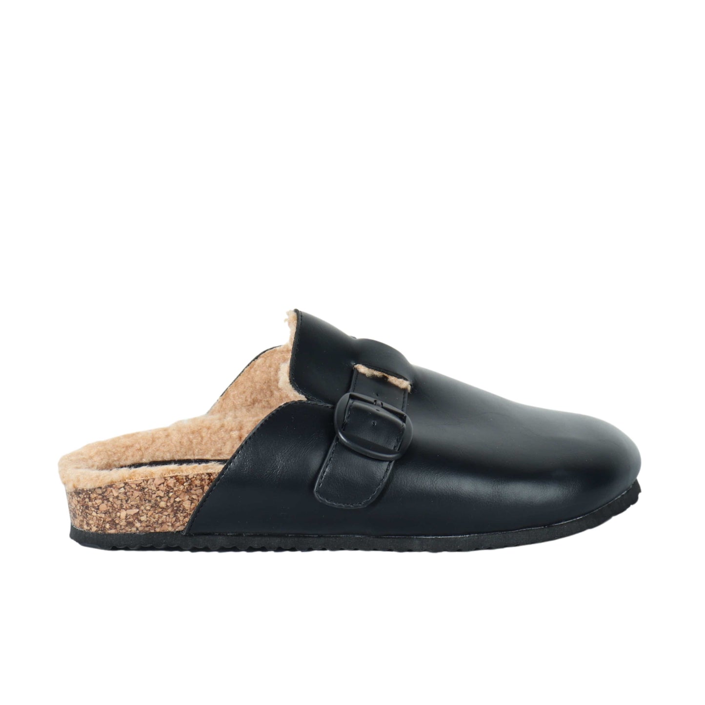 ESCAPE Womens Shoes 38 / Black ESCAPE - Faux Fur Leather Slipper