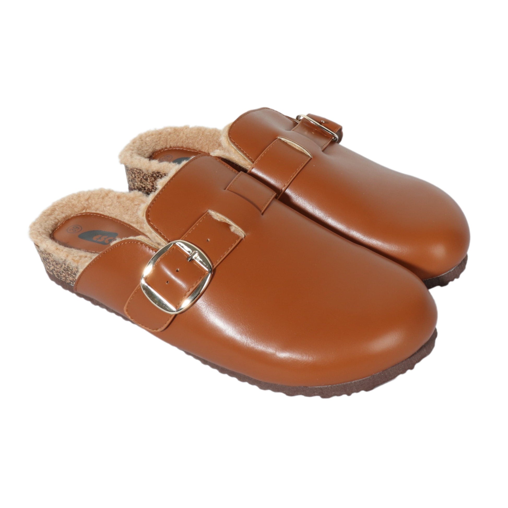 ESCAPE Womens Shoes ESCAPE - Faux Fur Leather Slipper