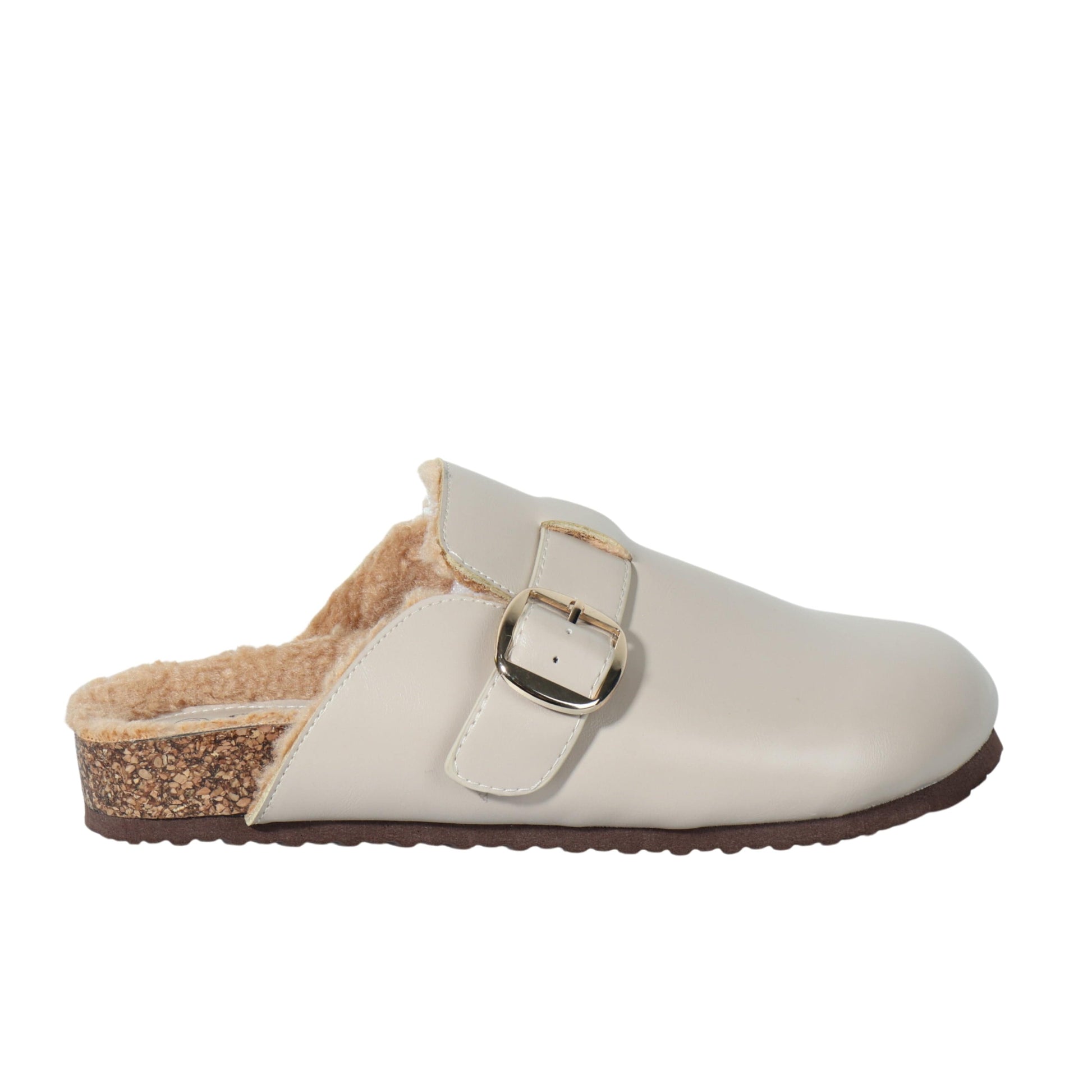 ESCAPE Womens Shoes 38 / Beige ESCAPE - Faux Fur Leather Slipper