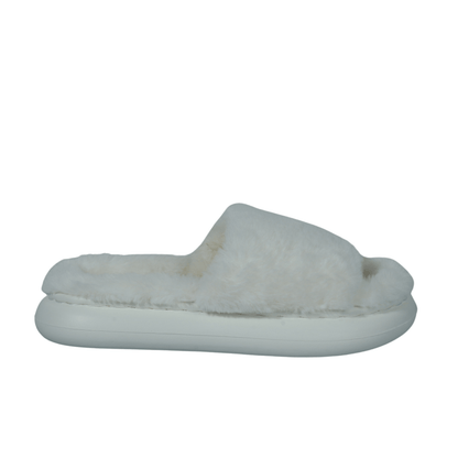 ESCAPE Womens Shoes 36 / White ESCAPE - Fluffy Bedroom Slipper