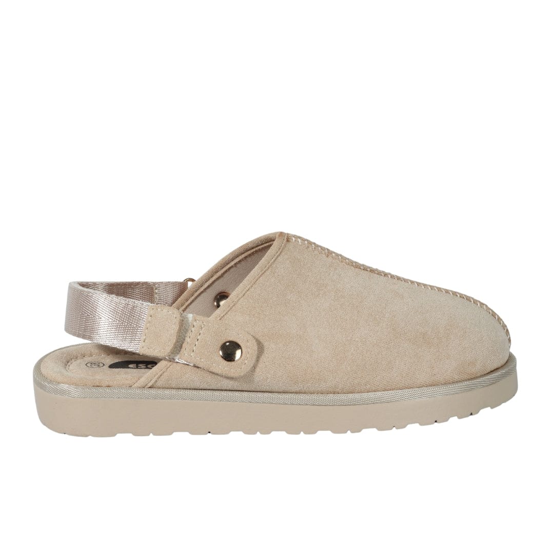 ESCAPE Womens Shoes 40 / Beige ESCAPE - Pivoting Heel Straps Suede Slides