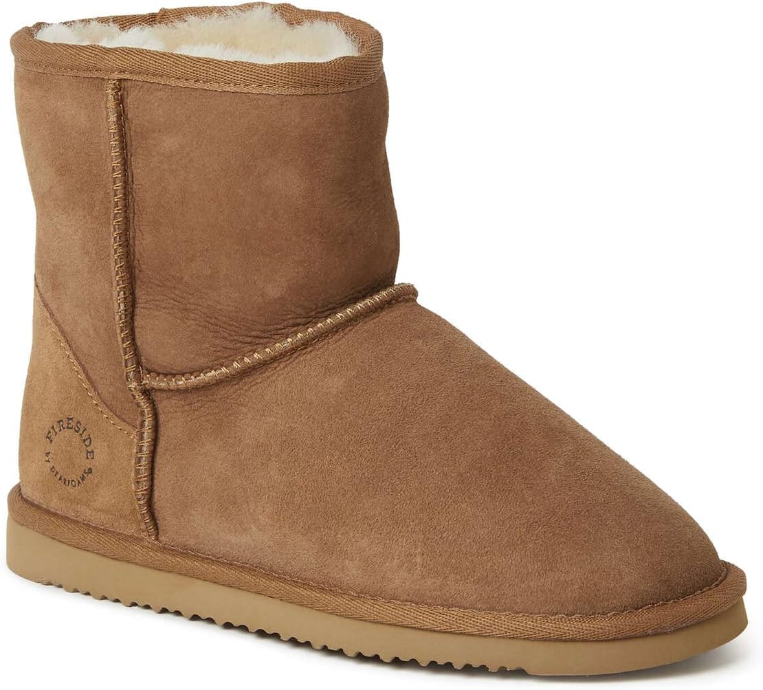 FIRESIDE BY DEARFOAMS Womens Shoes 39 / Brown FIRESIDE BY DEARFOAMS - Suede Slip on Winter & Snow Boots