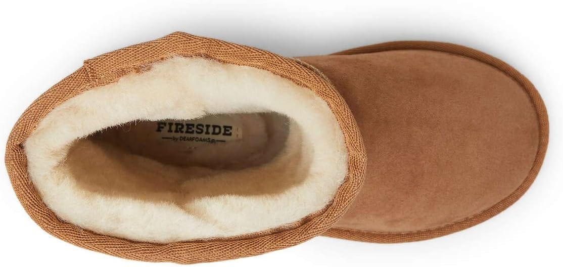 FIRESIDE BY DEARFOAMS Womens Shoes 39 / Brown FIRESIDE BY DEARFOAMS - Suede Slip on Winter & Snow Boots