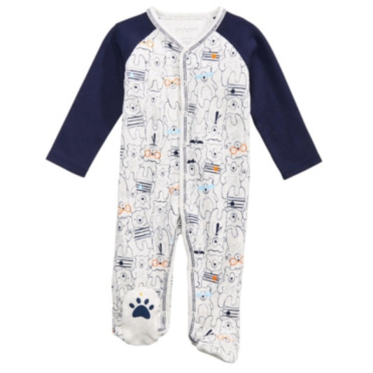 FIRST IMPRESSIONS Baby Boy 3-6 Month / Multi-Color FIRST IMPRESSIONS - Baby -  Bear-Print Cotton Footed Coverall