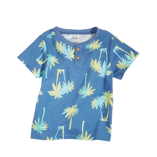 FIRST IMPRESSIONS Baby Boy 6-9 Month / Blue FIRST IMPRESSIONS - Baby - Palm Tree-Print Shirt