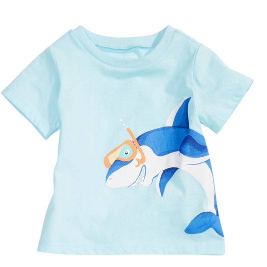 FIRST IMPRESSIONS Baby Boy 6-9 Month / Blue FIRST IMPRESSIONS - BABY - Shark-Graphic T-Shirt
