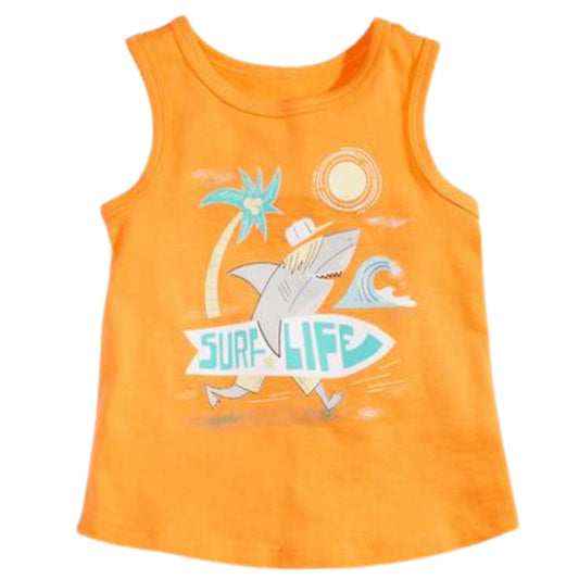 FIRST IMPRESSIONS Baby Boy 12 Month / Orange FIRST IMPRESSIONS-  BABY - Surf Life-Graphic Tank Top