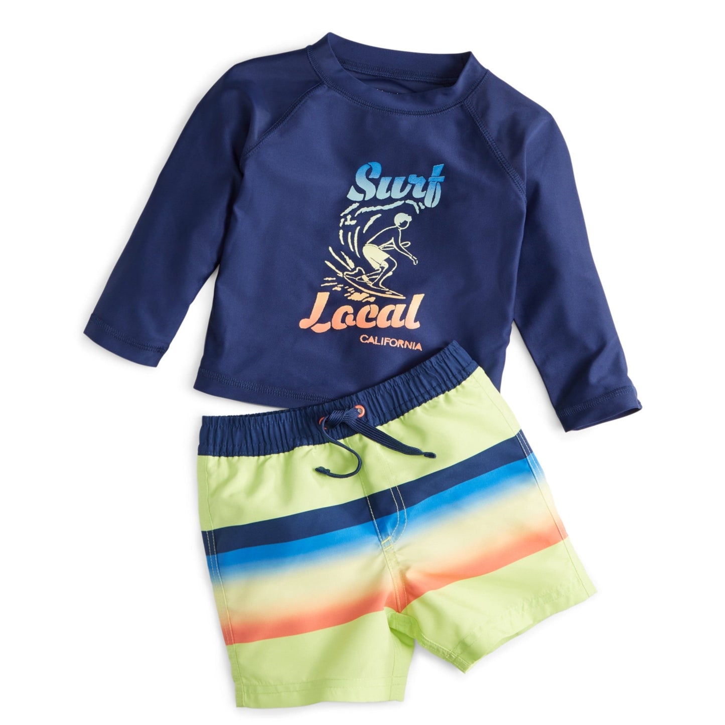 FIRST IMPRESSIONS Baby Boy 24 Month / Multi-Color FIRST IMPRESSIONS - Baby -  Surf Local Rash Guard & Swim Trunks Set
