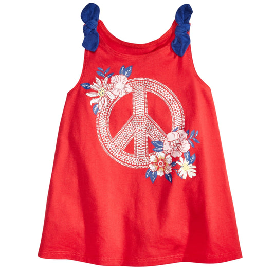 FIRST IMPRESSIONS Baby Girl 6-9 Month / Red FIRST IMPRESSIONS - BABY - Peace Sign Tank Top