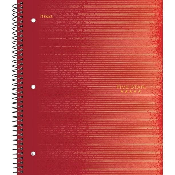 FIVE STAR 1 Stationery Red FIVE STAR - Subject Wide Ruled Spiral Notebook