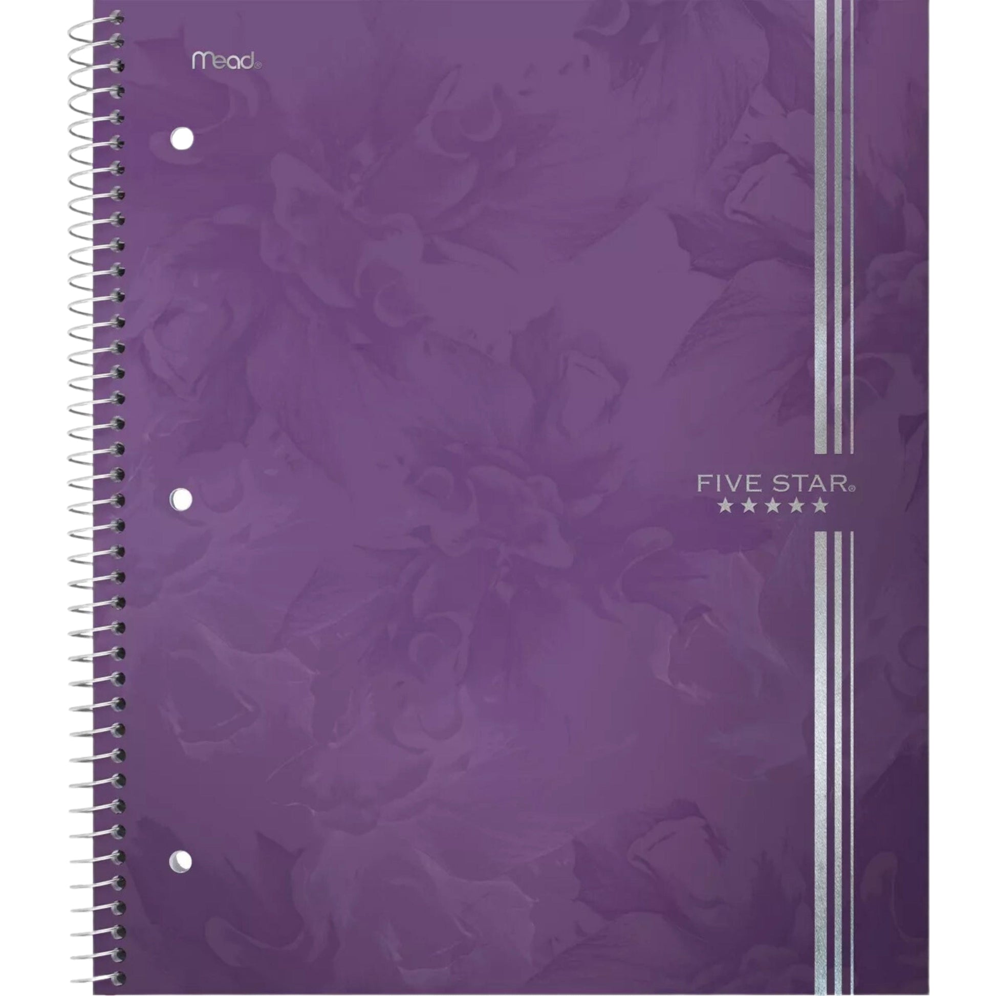 FIVE STAR Stationery Purple FIVE STAR - College Ruled 1 Subject Endurance Spiral Notebook Floral