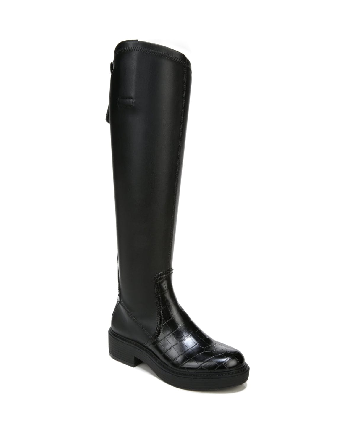 FRANCO SARTO Womens Shoes 39.5 / Black FRANCO SARTO - Keaton Faux Leather Block Heel Knee-High Boots