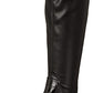 FRANCO SARTO Womens Shoes 39.5 / Black FRANCO SARTO - Keaton Faux Leather Block Heel Knee-High Boots