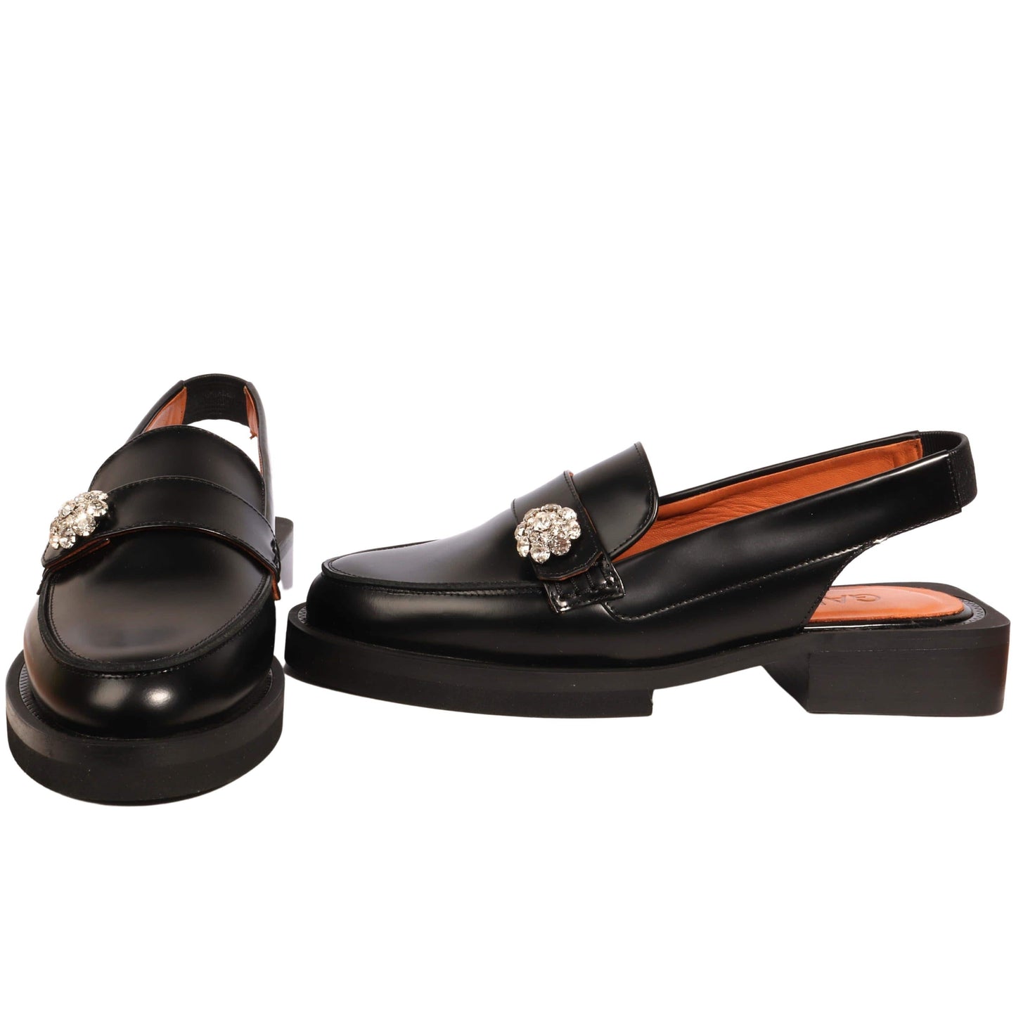 GIANNI Womens Shoes 37 / Black GIANNI - Women's Slingback Apron Toe Loafers