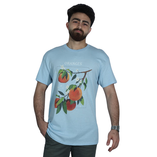 GILDAN Mens Tops L / Blue GILDAN - Oranges Printed Front T-shirt
