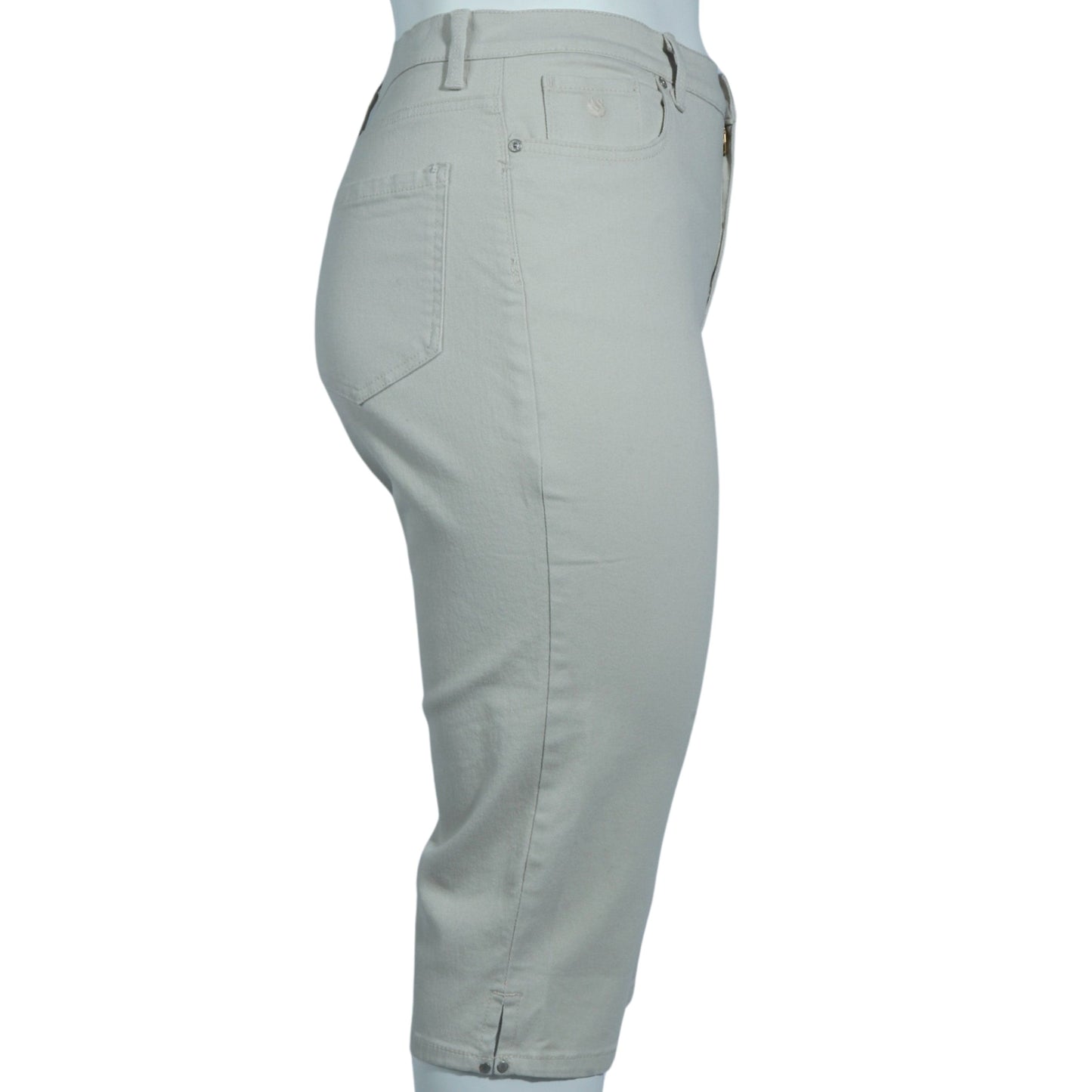 GLORIA VANDERBILT Womens Bottoms Petite XL / Off-White GLORIA VANDERBILT - Belt Loops Capri Pants