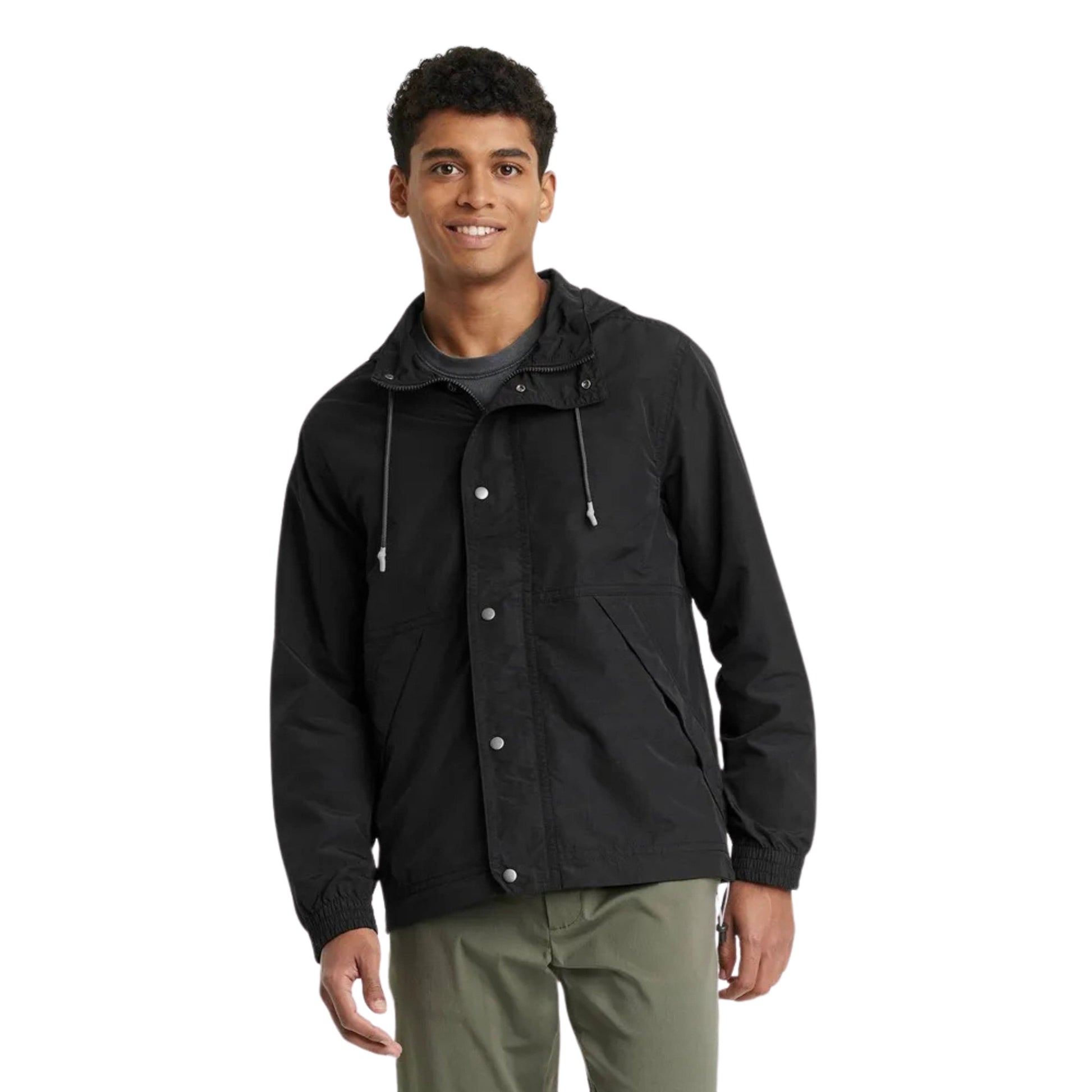 GOODFELLOW & CO Mens Jackets M / Black GOODFELLOW & CO - Hooded Elevated Rain coat jacket