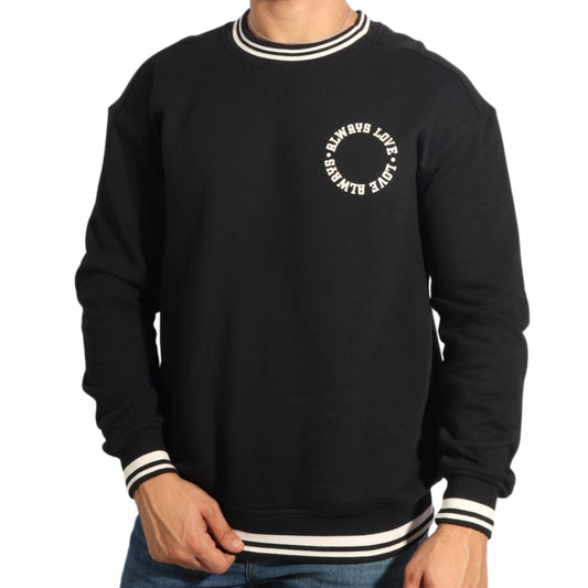 GOODFELLOW & CO Mens Tops L / Black GOODFELLOW & CO -  Relaxed Fit Crew Neck Pullover Fleece Sweatshirt