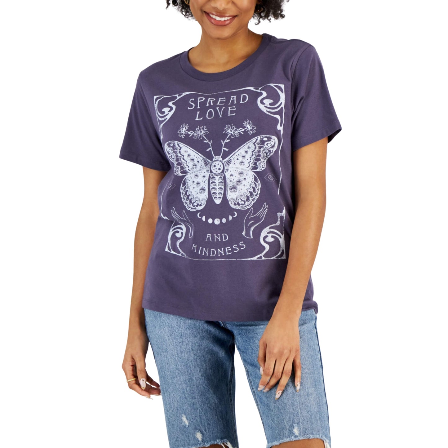 GRAYSON / THREADS Womens Tops S / Purple GRAYSON / THREADS - Butterfly-Graphic T-Shirt