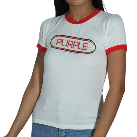GRUNT Girls Tops S / White GRUNT - Kids - Front Purple Printed T-Shirt