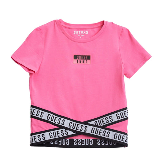 GUESS Girls Tops XS / Pink GUESS - Kids -  Criss Cross Jersey T-shirt