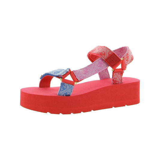 GUESS Womens Shoes 38 / Red GUESS - Adjustable Ankle Strap Avin Round Toe Wedge Sandals
